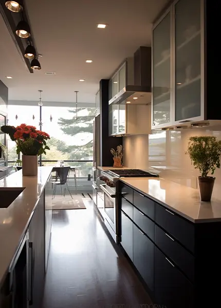 Marble kitchen white and black